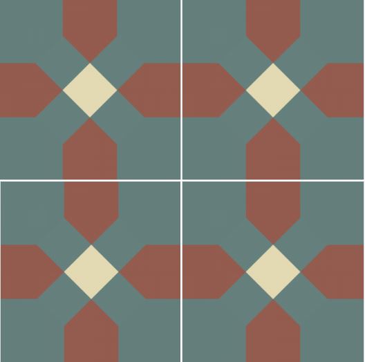 Cementtegel Patroon War 14x14x1.6 cm 0,24 m²