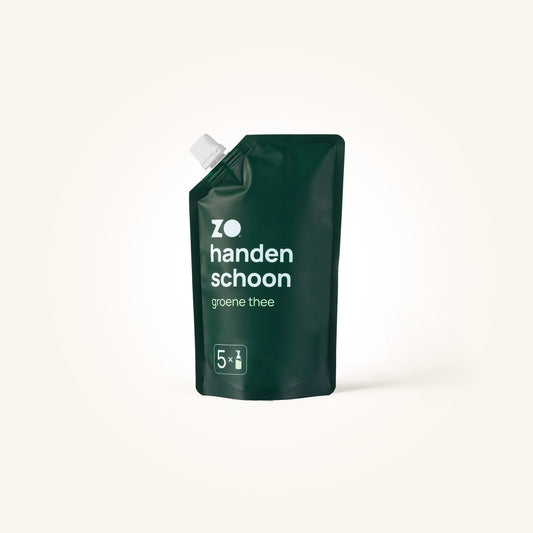 Zo. handen schoon navulzak groene thee. Hiermee kunt u 5 keer uw handenschuimer mee vullen