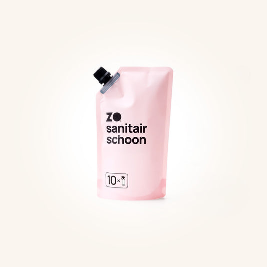 Zo. Sanitair schoon navulzak. Hiermee kunt u 10 keer uw sanitairsprayer vullen.